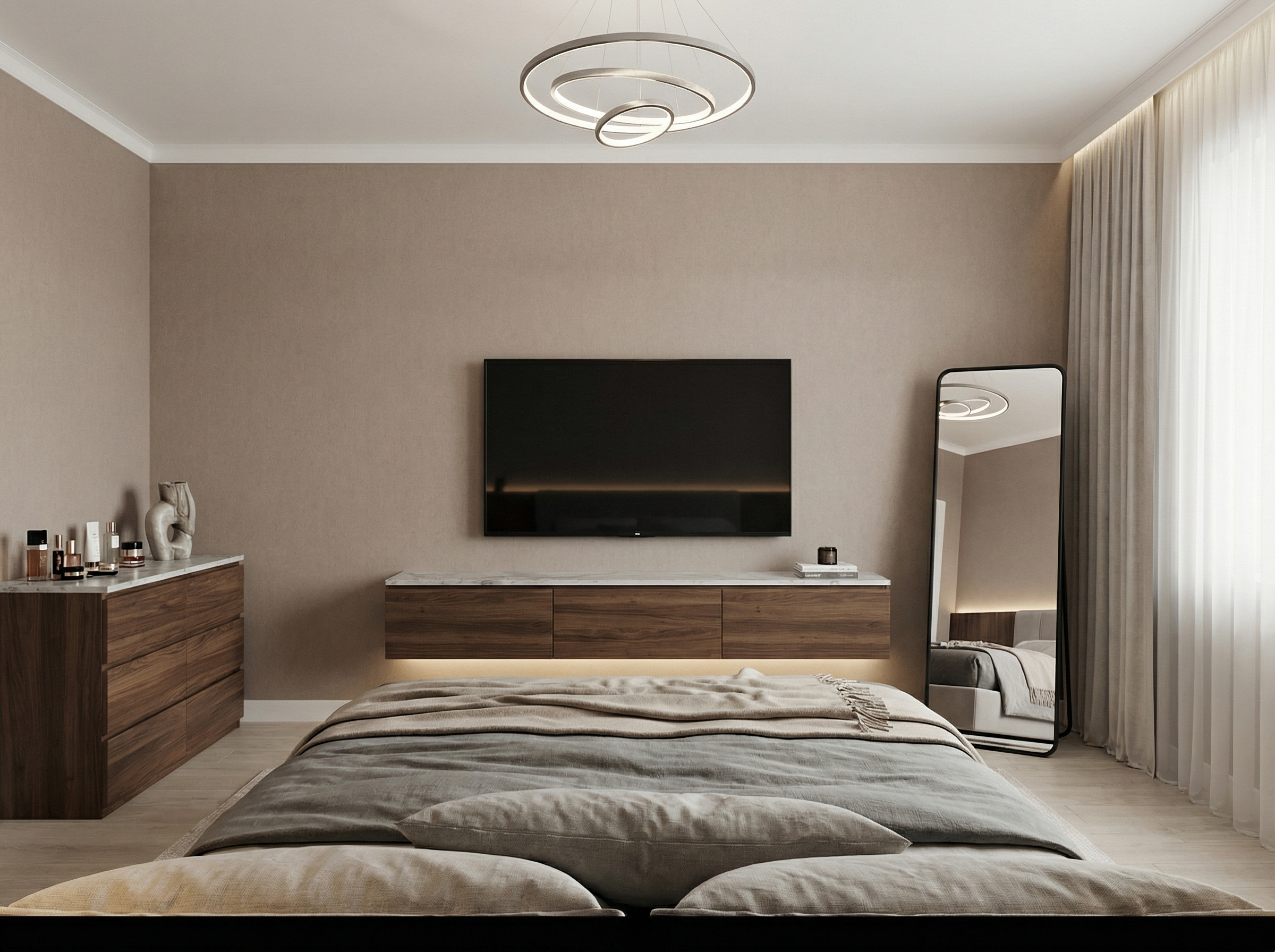 Дизайн спальни в стиле Минимализм — фото интерьера от нейросети RoomGPT