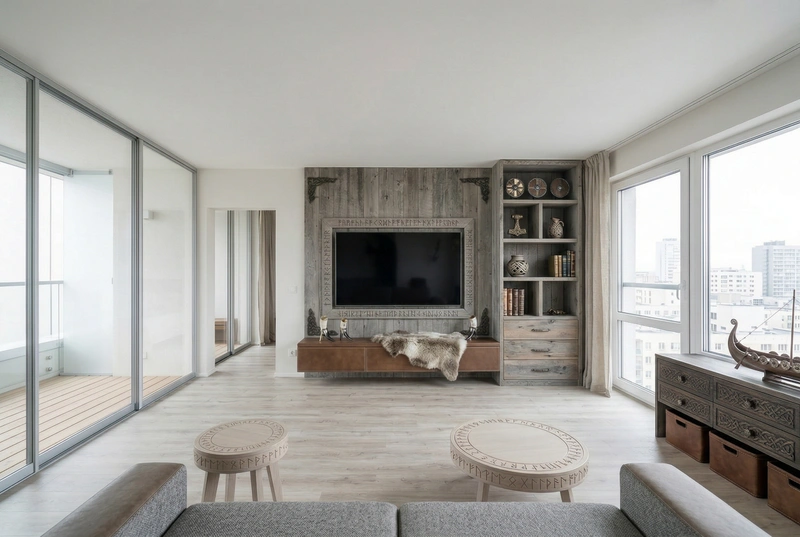 Дизайн гостиной в стиле Лофт — фото интерьера от нейросети RoomGPT