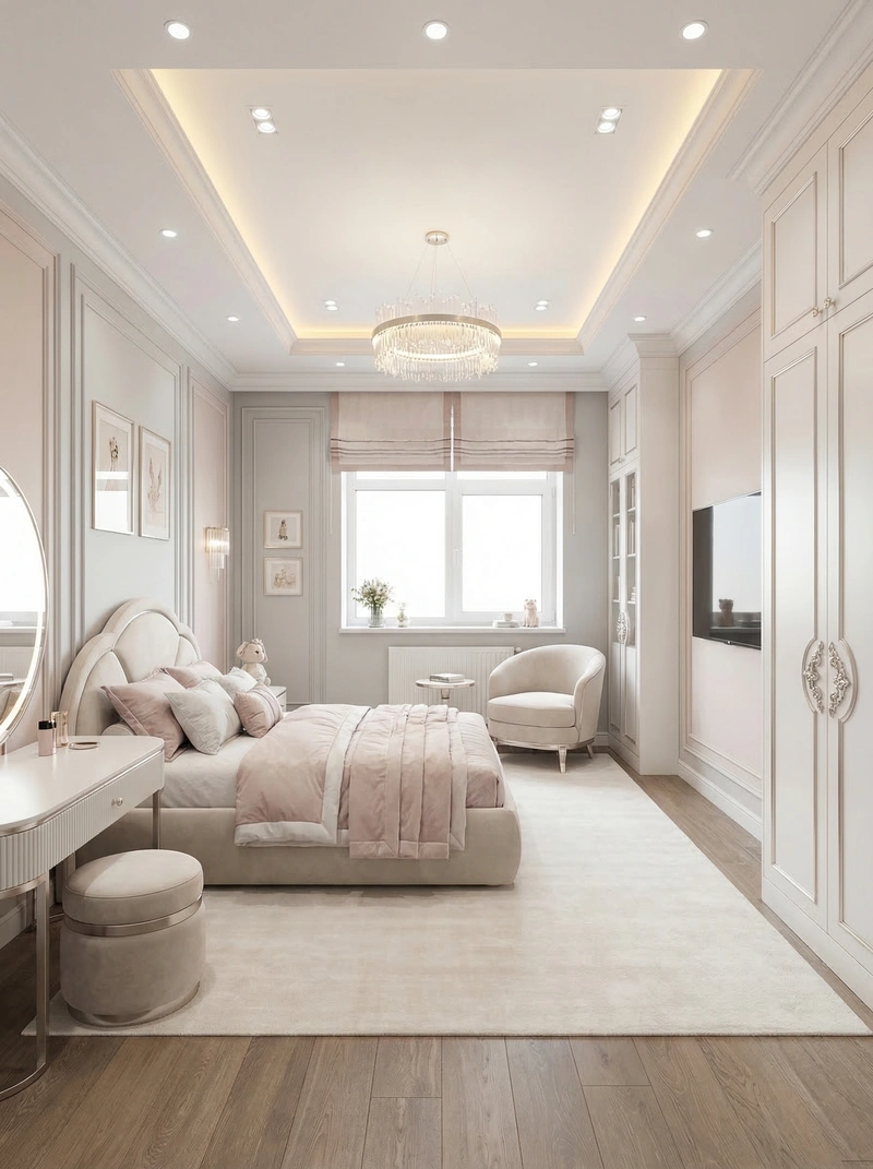 Дизайн детской в стиле Неоклассика — фото интерьера от нейросети RoomGPT