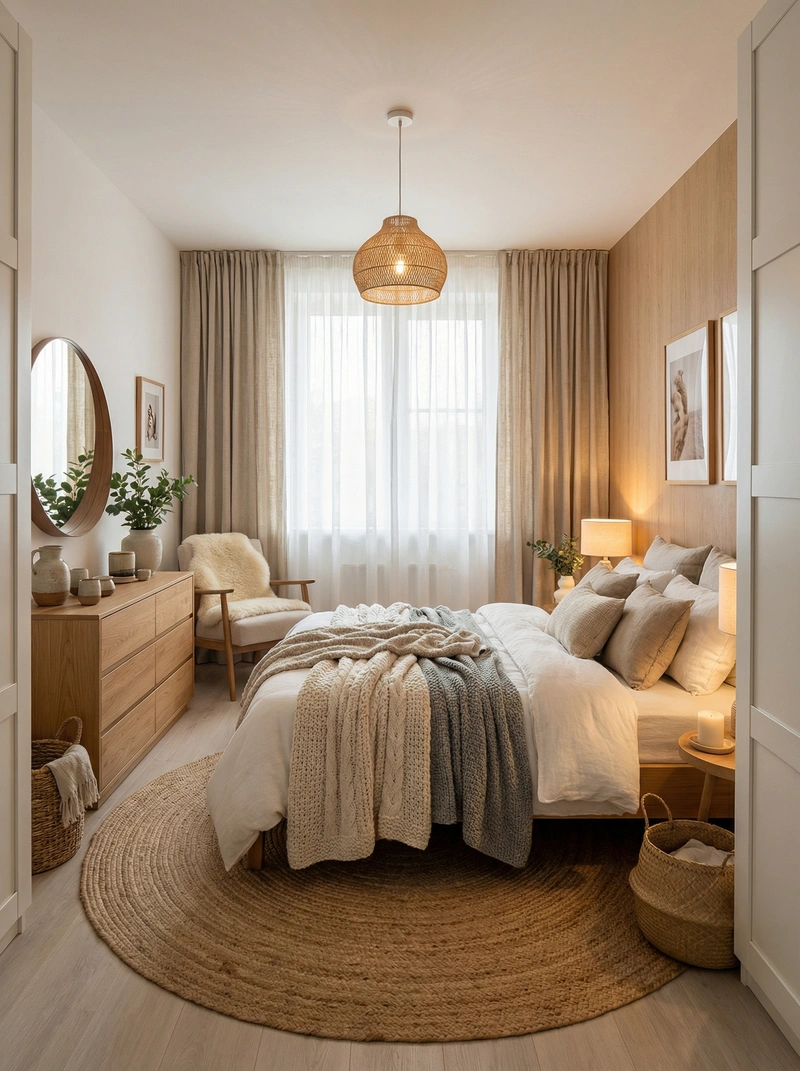 Дизайн интерьера в стиле Хюгге — Спальня от нейросети RoomGPT