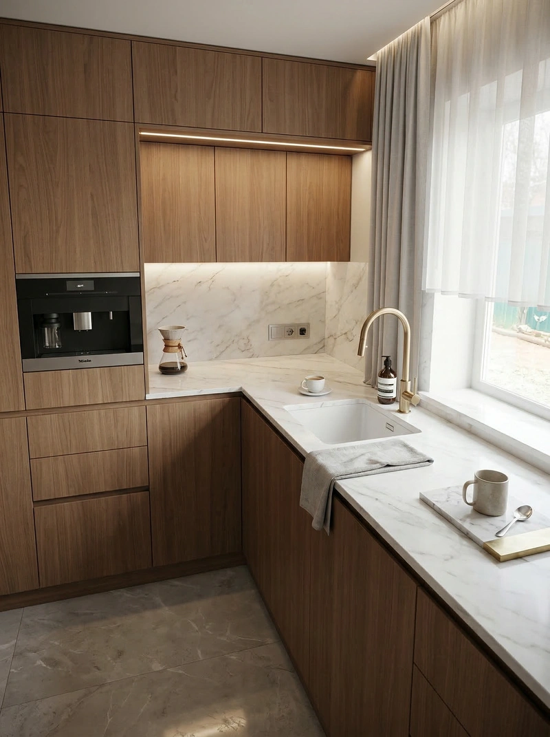 Дизайн интерьера в стиле Минимализм — Кухня от нейросети RoomGPT