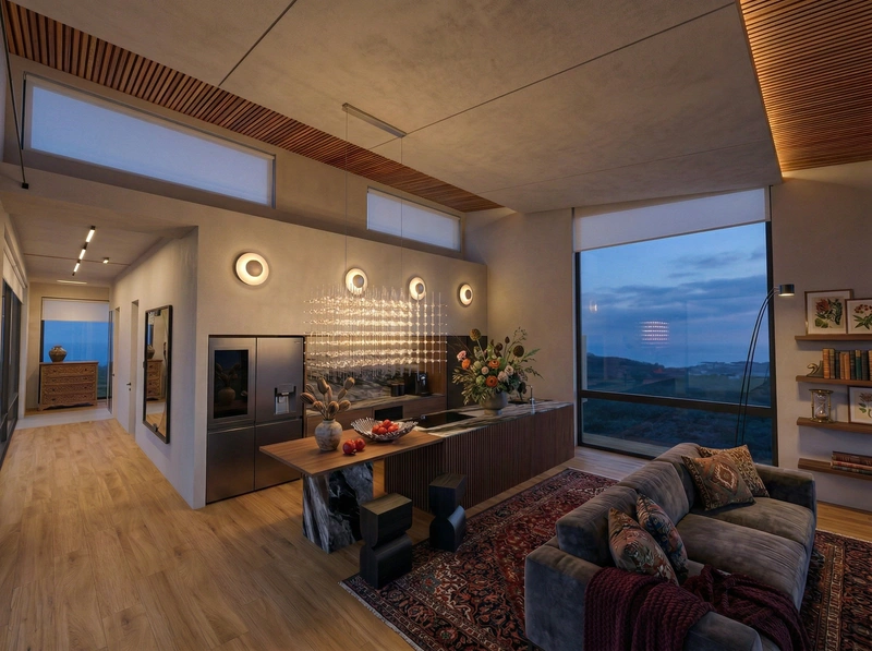 Дизайн интерьера в стиле Эклектика — Гостиная от нейросети RoomGPT