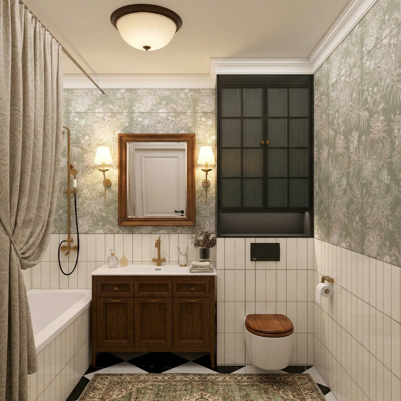 Дизайн интерьера в стиле Классика — Ванная от нейросети RoomGPT