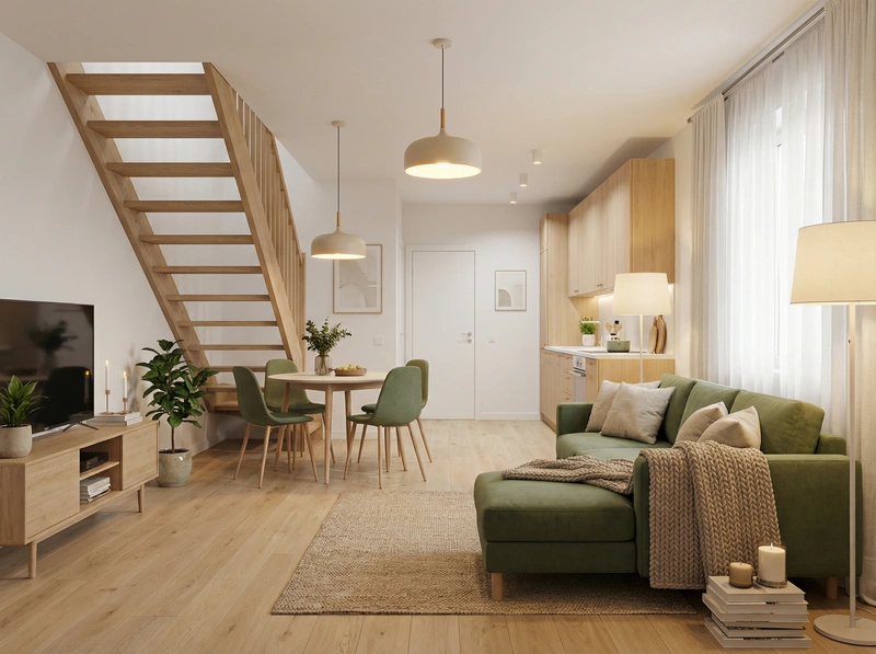 Дизайн интерьера в стиле Хюгге — Гостиная от нейросети RoomGPT