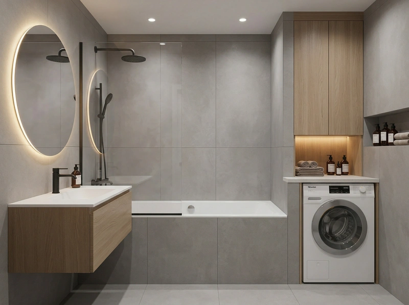 Дизайн ванной в стиле Минимализм — фото интерьера от нейросети RoomGPT