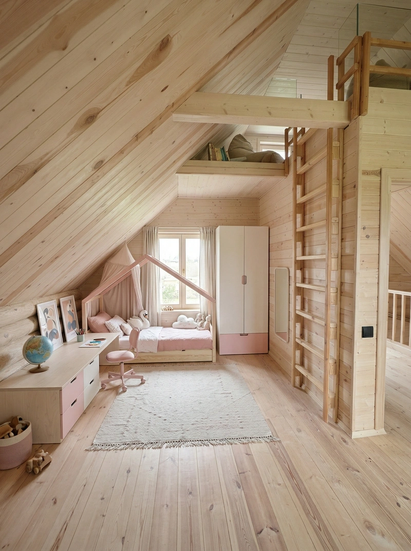 Дизайн детской в стиле Сканди — фото интерьера от нейросети RoomGPT