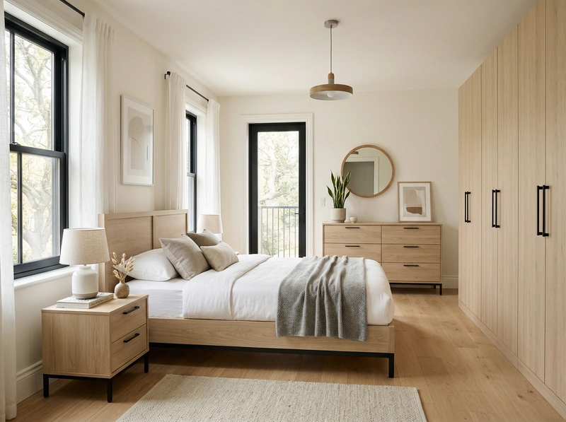 Дизайн интерьера в стиле Сканди — Спальня от нейросети RoomGPT