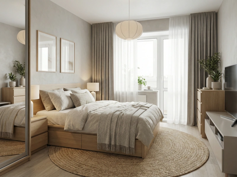 Дизайн интерьера в стиле Сканди — Спальня от нейросети RoomGPT