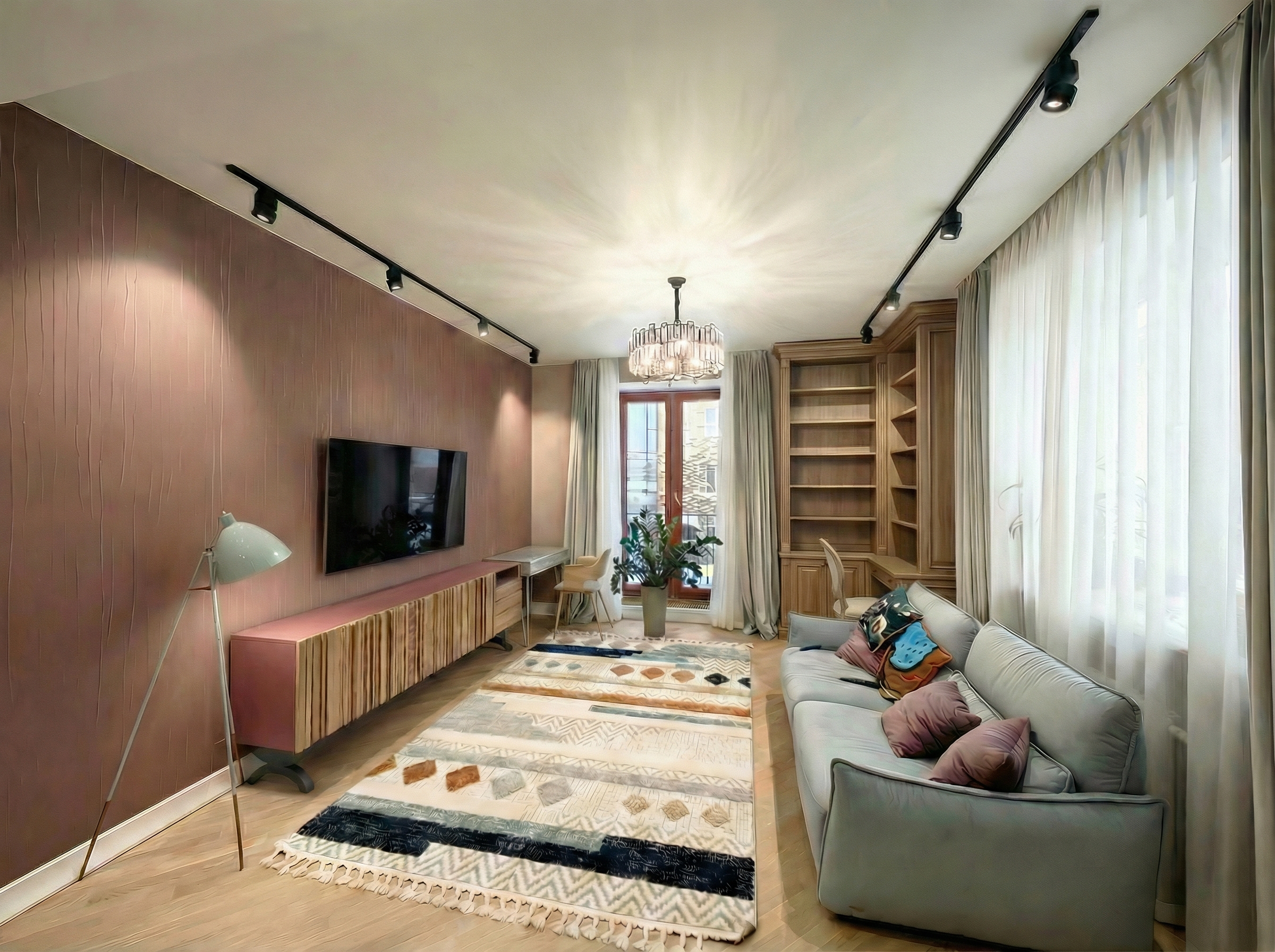 Дизайн гостиной в стиле Эклектика — фото интерьера от нейросети RoomGPT