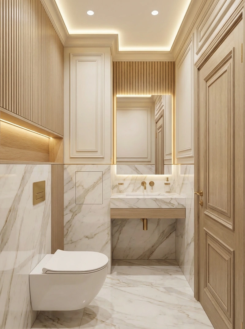 Дизайн интерьера в стиле Неоклассика — Ванная от нейросети RoomGPT