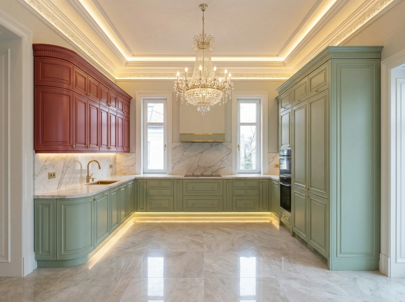 Дизайн интерьера в стиле Неоклассика — Кухня от нейросети RoomGPT