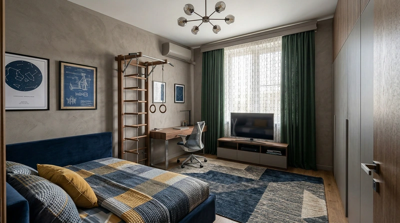 Дизайн интерьера в стиле Контемпорари — Детская от нейросети RoomGPT