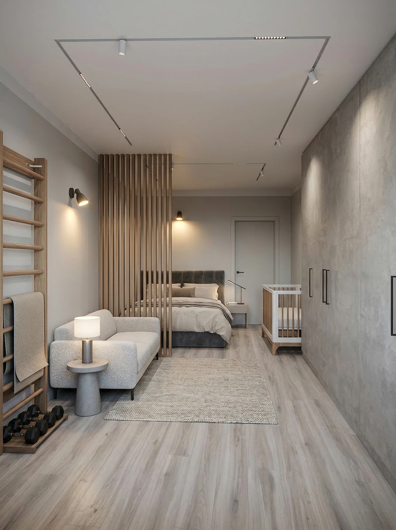 Дизайн спальни в стиле Контемпорари — фото интерьера от нейросети RoomGPT