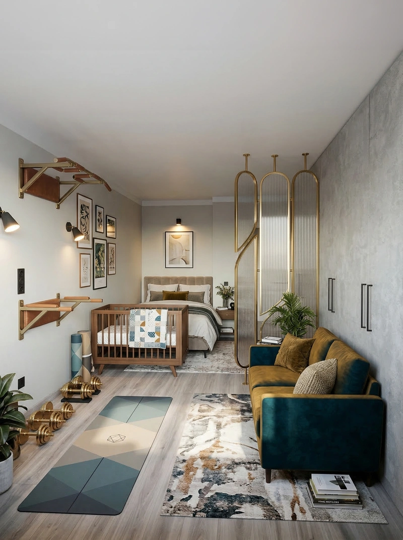 Дизайн спальни в стиле Эклектика — фото интерьера от нейросети RoomGPT