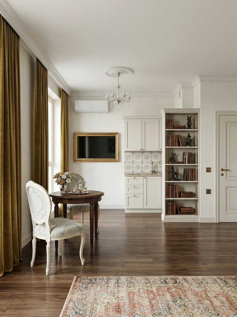Дизайн гостиной в стиле Классика — фото интерьера от нейросети RoomGPT