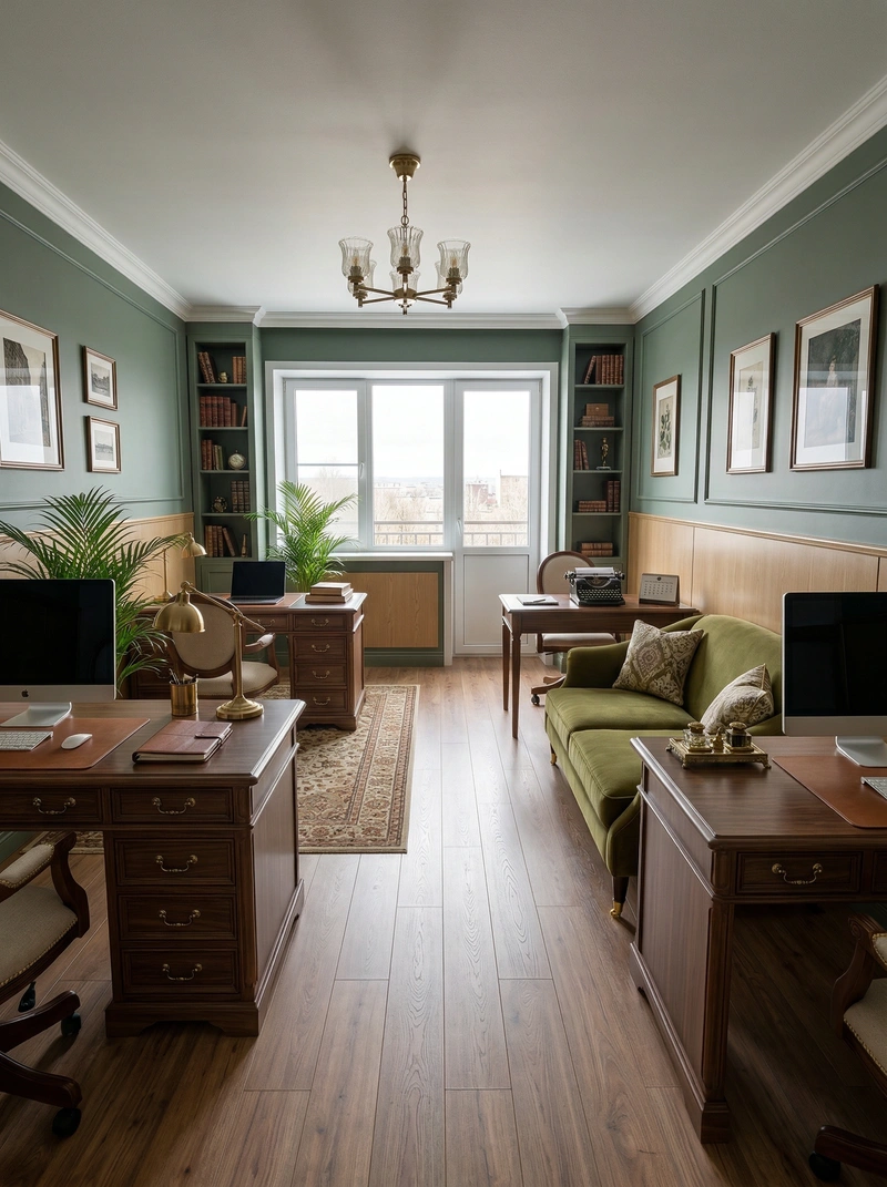 Дизайн интерьера в стиле Классика — Кабинет от нейросети RoomGPT