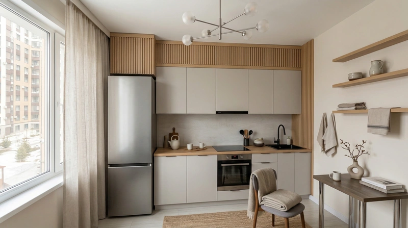 Дизайн кухни в стиле Хюгге — фото интерьера от нейросети RoomGPT