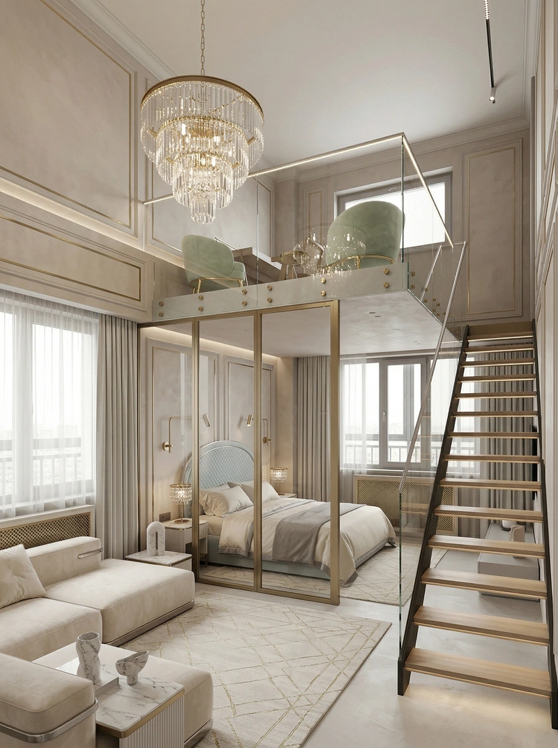 Дизайн гостиной в стиле Неоклассика — фото интерьера от нейросети RoomGPT