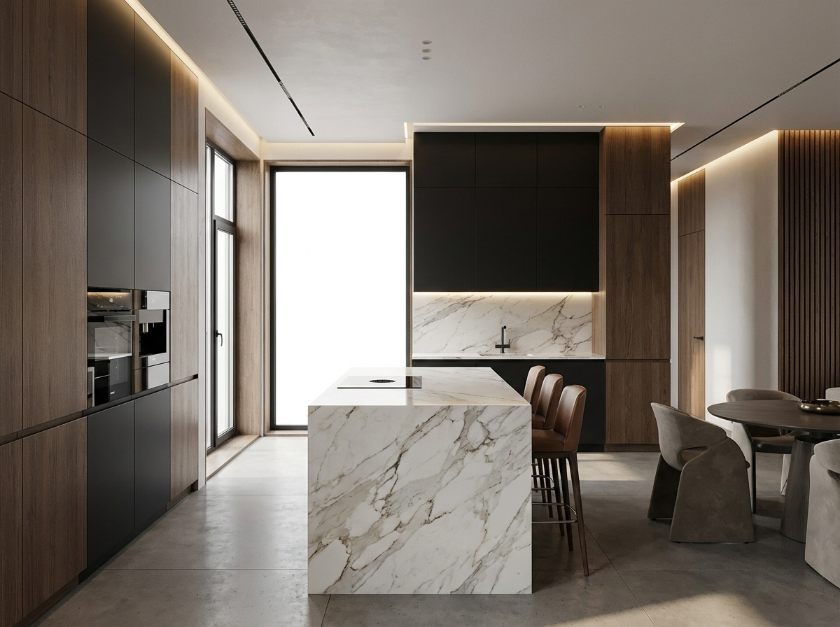 Дизайн кухни в стиле Минимализм — фото интерьера от нейросети RoomGPT