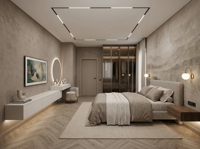Дизайн интерьера в стиле Минимализм — Спальня от нейросети RoomGPT
