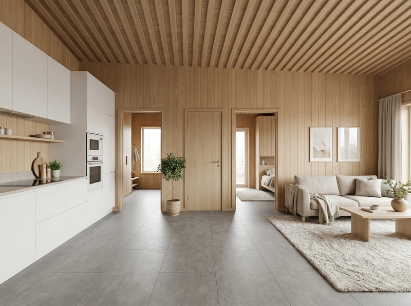 Дизайн гостиной в стиле Сканди — фото интерьера от нейросети RoomGPT