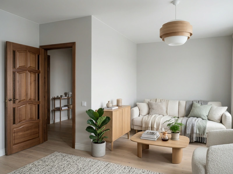 Дизайн гостиной в стиле Хюгге — фото интерьера от нейросети RoomGPT