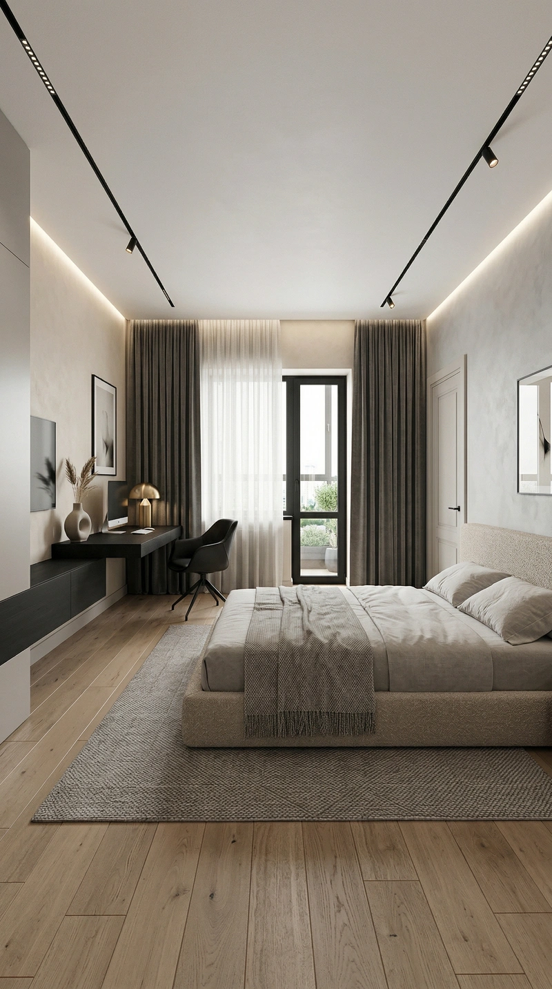 Дизайн спальни в стиле Минимализм — фото интерьера от нейросети RoomGPT