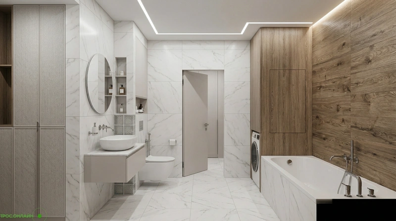 Дизайн ванной в стиле Минимализм — фото интерьера от нейросети RoomGPT