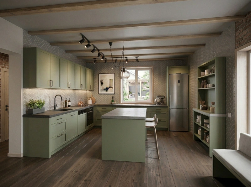 Дизайн кухни в стиле Лофт — фото интерьера от нейросети RoomGPT