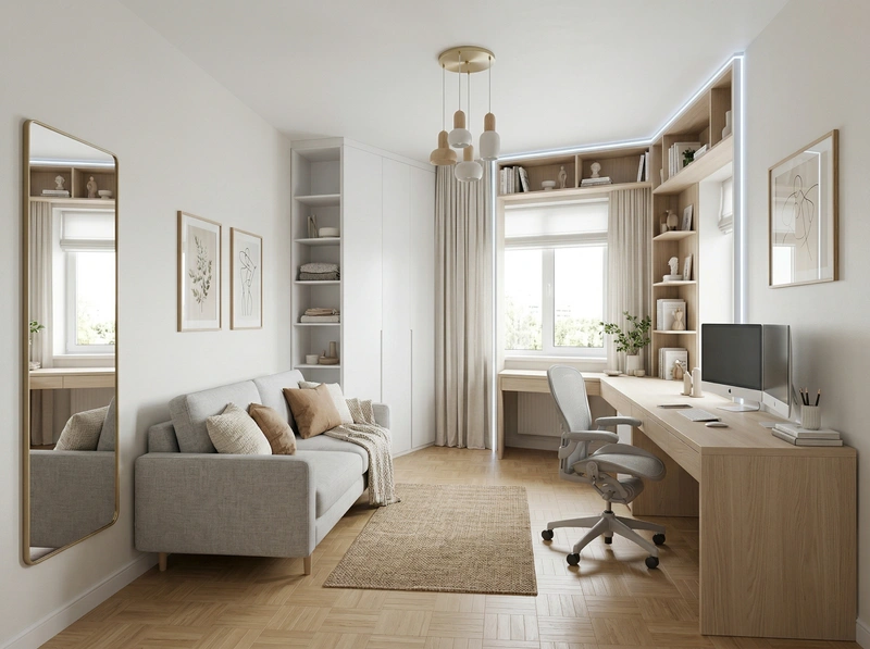 Дизайн гостиной в стиле Сканди — фото интерьера от нейросети RoomGPT