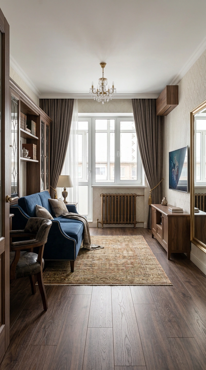 Дизайн интерьера в стиле Классика — Гостиная от нейросети RoomGPT