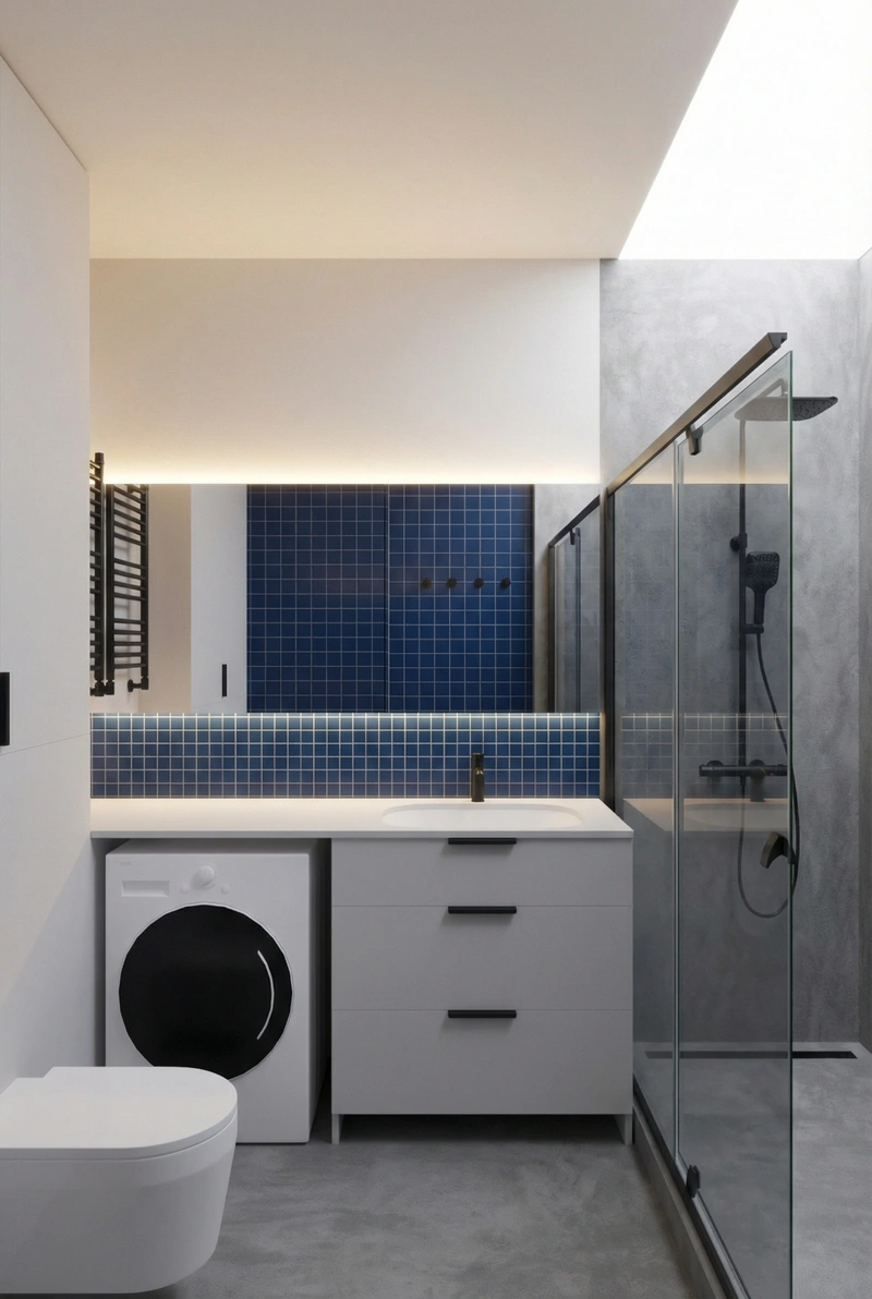 Дизайн интерьера в стиле Контемпорари — Ванная от нейросети RoomGPT