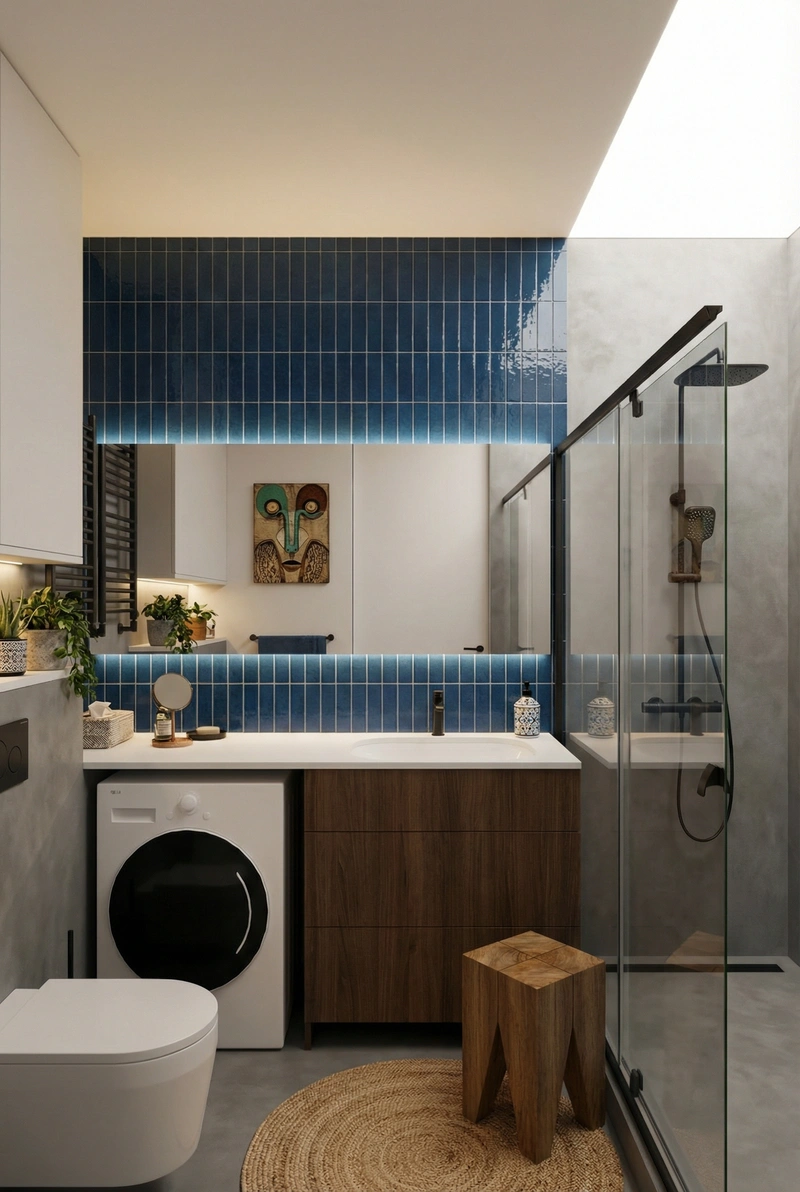 Дизайн интерьера в стиле Эклектика — Ванная от нейросети RoomGPT