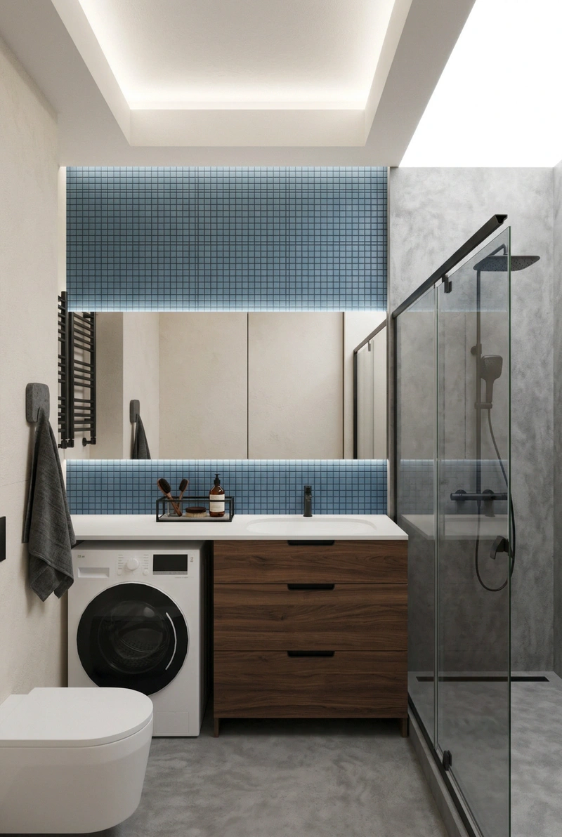 Дизайн интерьера в стиле Лофт — Ванная от нейросети RoomGPT