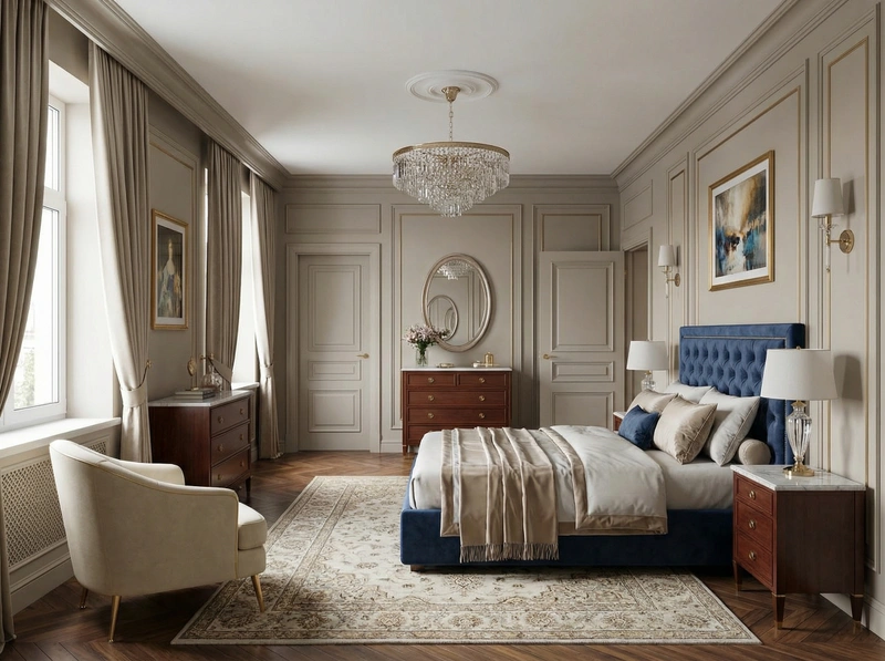 Дизайн интерьера в стиле Классика — Спальня от нейросети RoomGPT