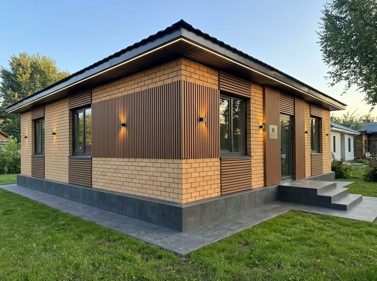 Дизайн фасада в стиле Хай-тек — Фасад от нейросети RoomGPT