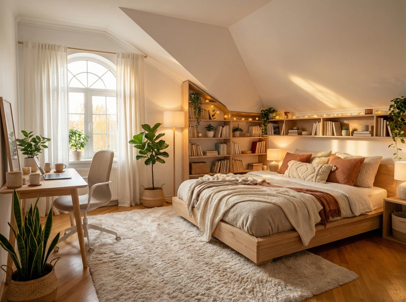 Дизайн интерьера в стиле Хюгге — Спальня от нейросети RoomGPT