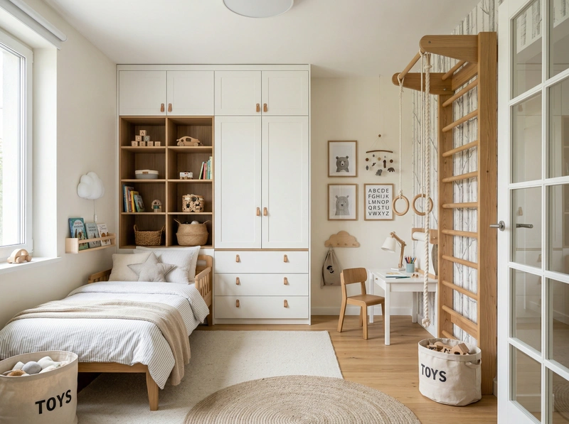Дизайн детской в стиле Сканди — фото интерьера от нейросети RoomGPT