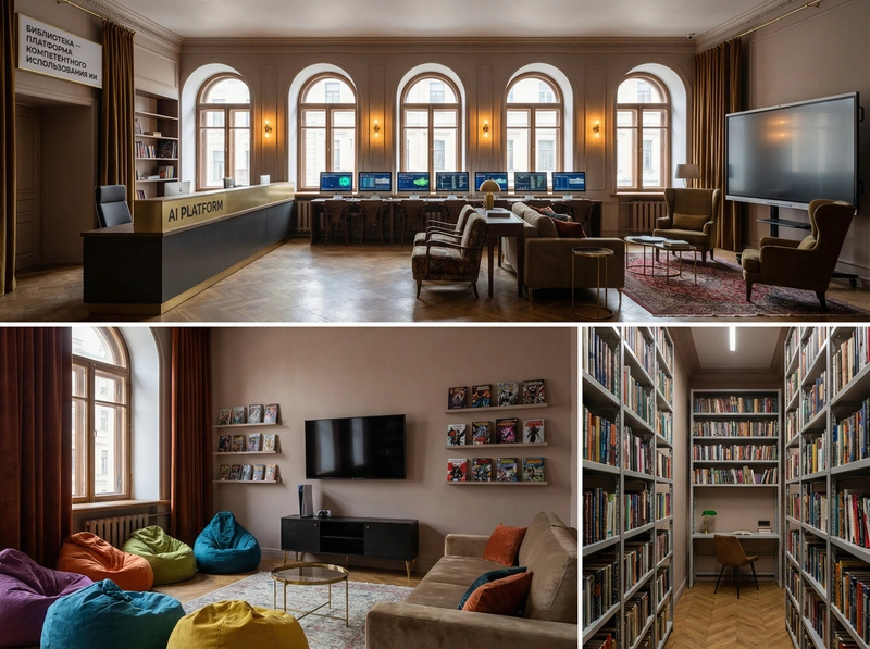 Дизайн интерьера в стиле Эклектика — Гостиная от нейросети RoomGPT