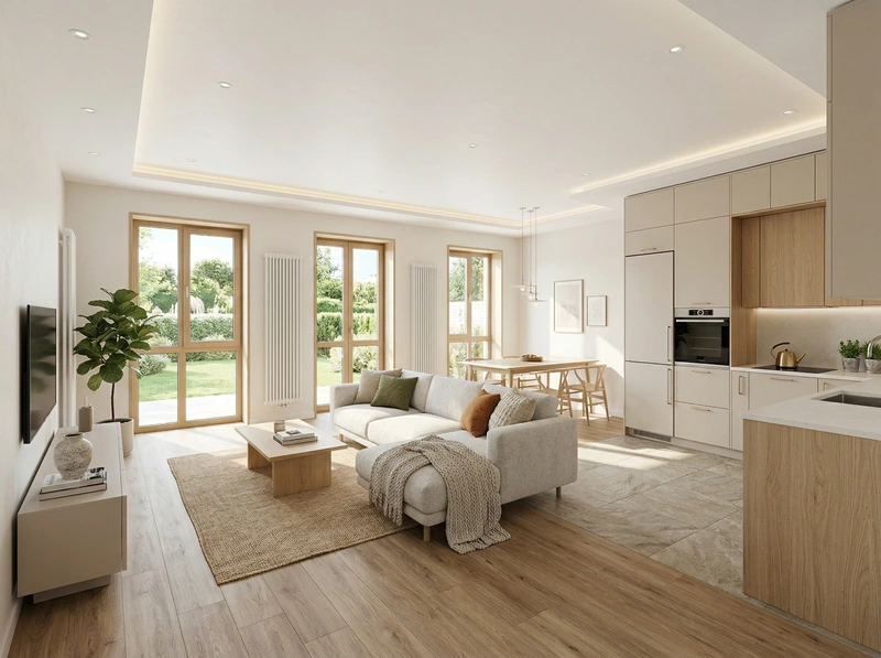 Дизайн гостиной в стиле Сканди — фото интерьера от нейросети RoomGPT