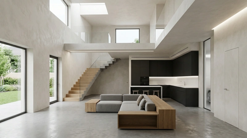 Дизайн интерьера в стиле Минимализм — Гостиная от нейросети RoomGPT