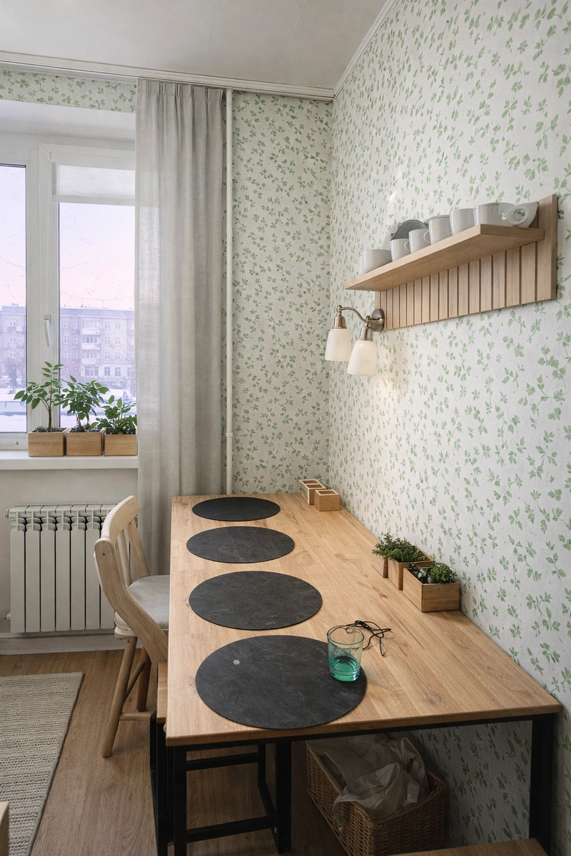 Дизайн интерьера в стиле Хюгге — Кухня от нейросети RoomGPT