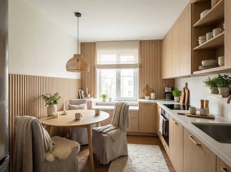 Дизайн интерьера в стиле Хюгге — Кухня от нейросети RoomGPT