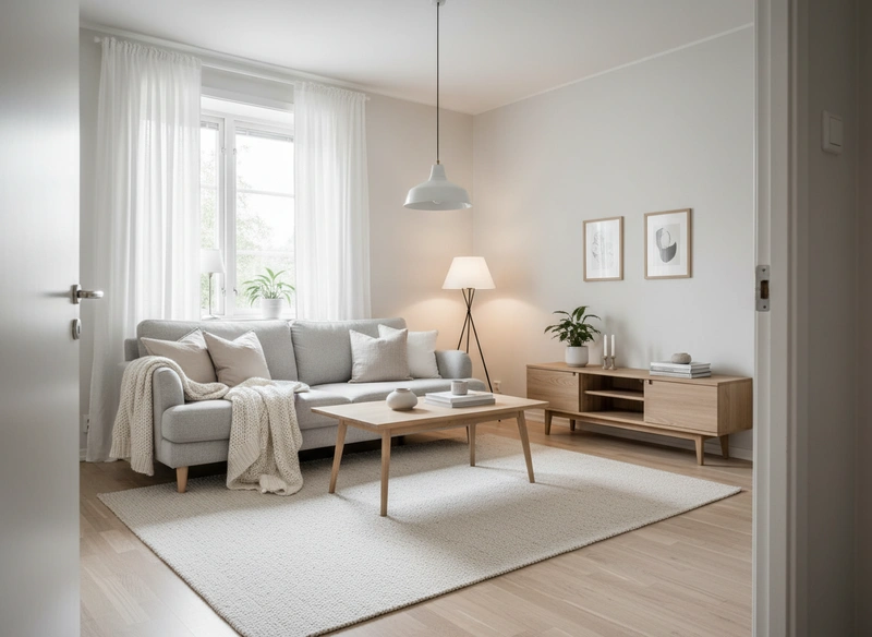 Дизайн интерьера в стиле Хюгге — Гостиная от нейросети RoomGPT
