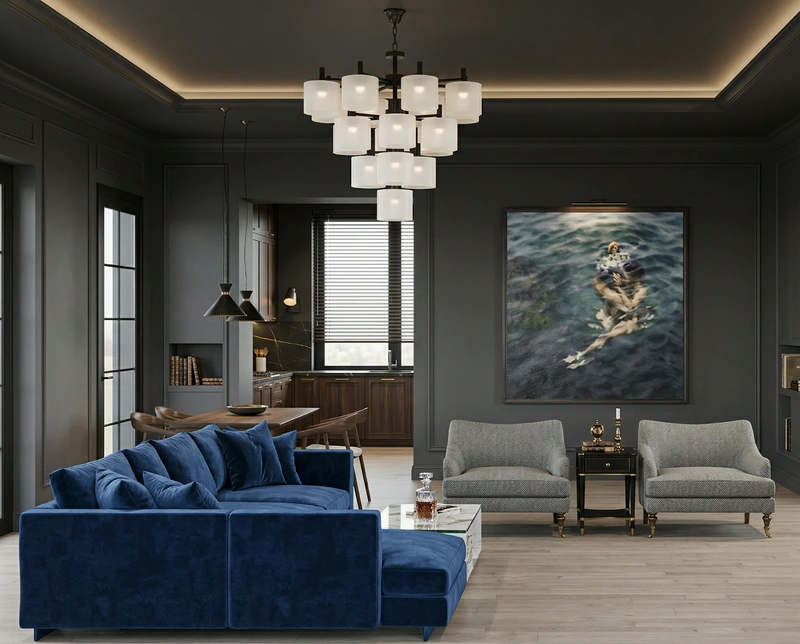 Дизайн интерьера в стиле Классика — Гостиная от нейросети RoomGPT