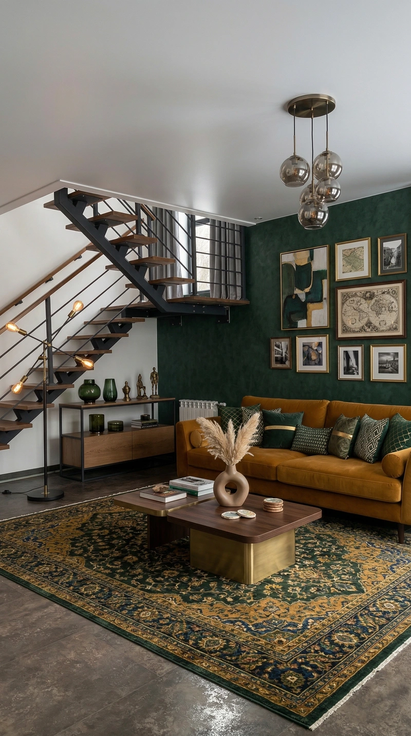 Дизайн интерьера в стиле Эклектика — Гостиная от нейросети RoomGPT