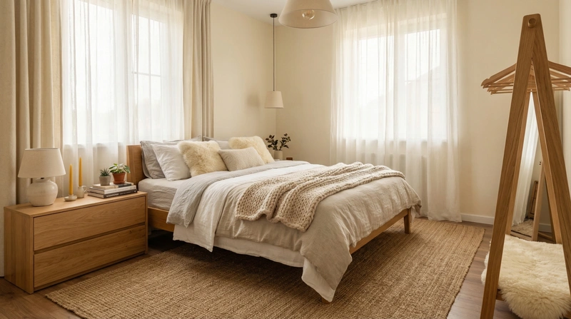 Дизайн интерьера в стиле Хюгге — Спальня от нейросети RoomGPT
