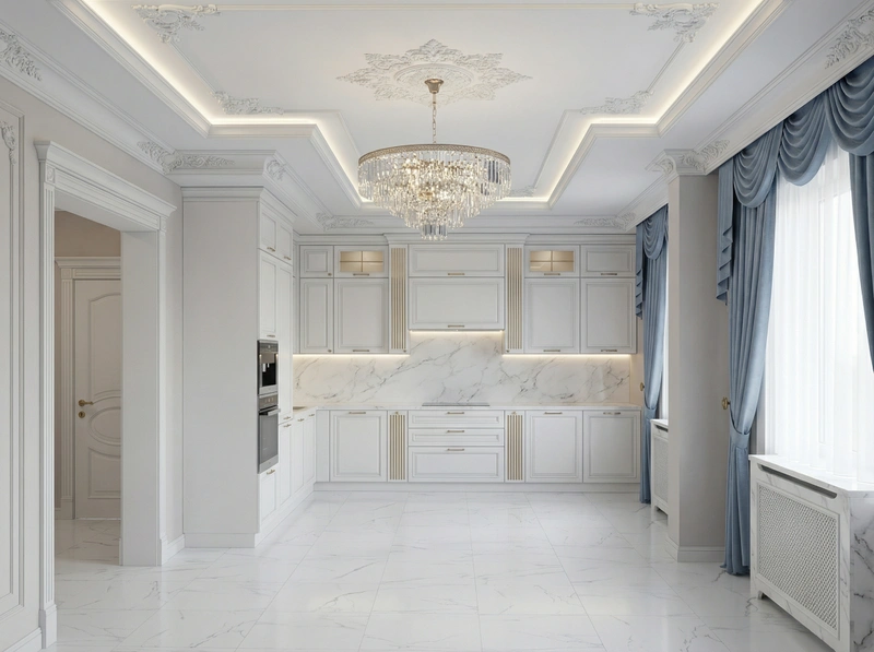 Дизайн интерьера в стиле Неоклассика — Кухня от нейросети RoomGPT