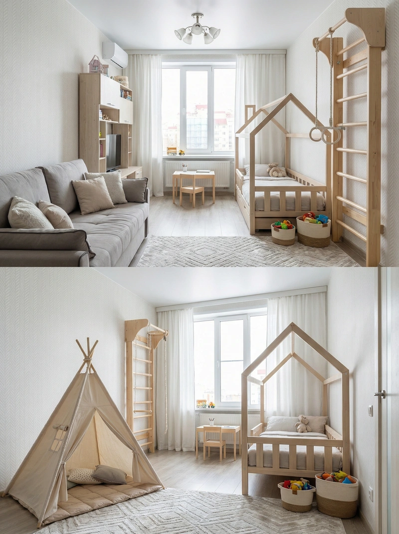 Дизайн интерьера в стиле Хюгге — Детская от нейросети RoomGPT