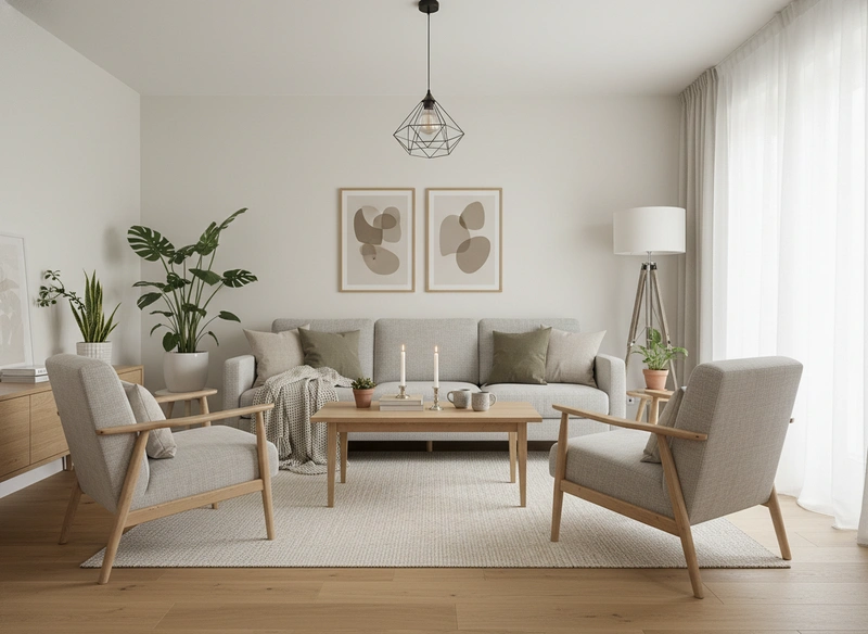 Дизайн интерьера в стиле Хюгге — Гостиная от нейросети RoomGPT